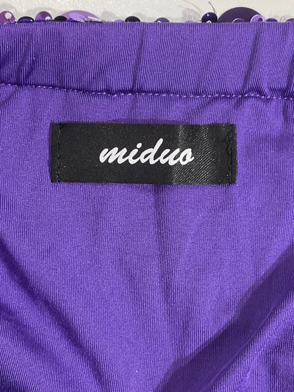 Miduo Sz XL Purple Sequin Mini Skirt - Picture 4 of 10